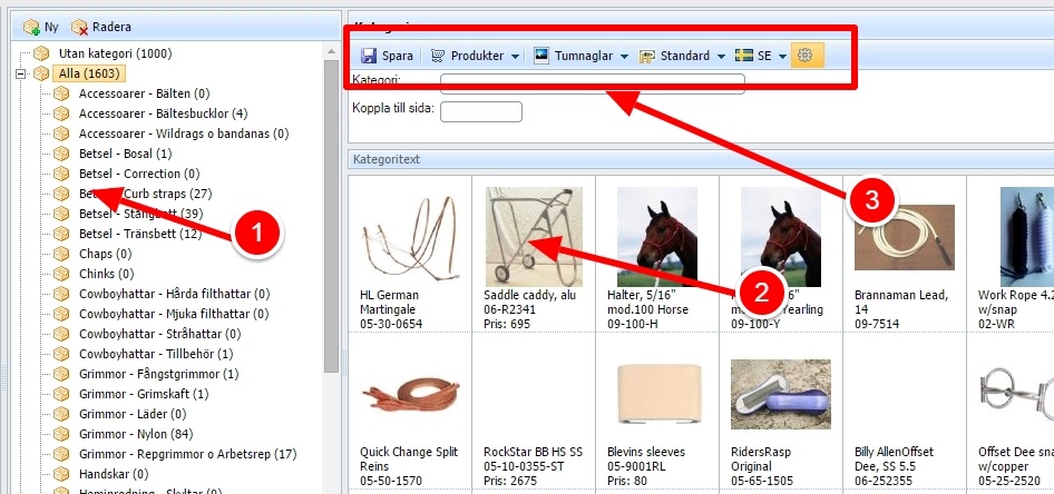 Gränssnitt för ContentaWeb e-handel