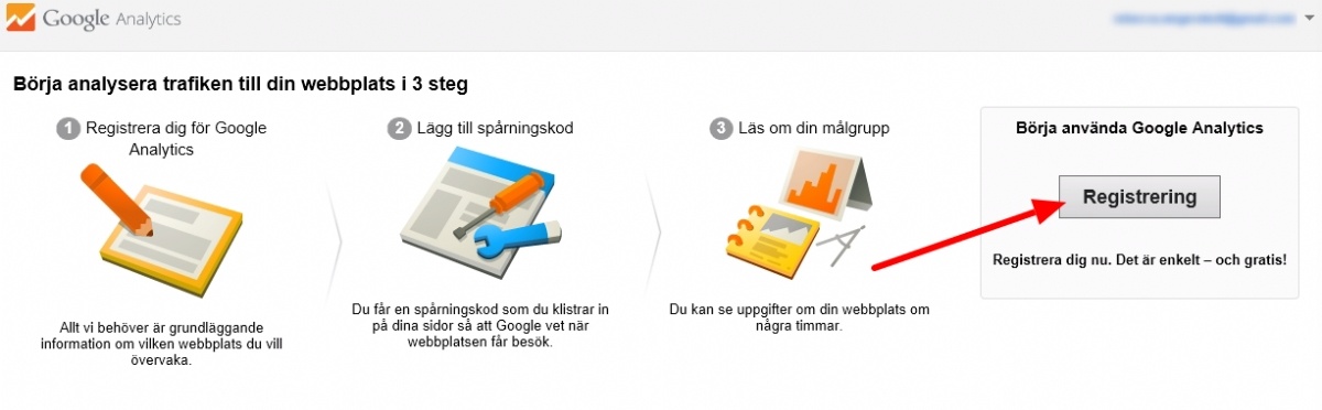 Google Analytics steg 1
