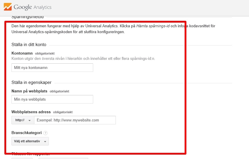 Google Analytics steg 2