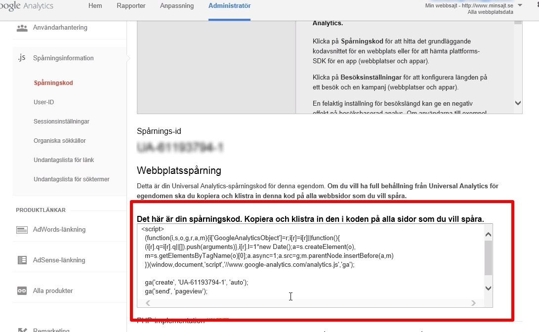 Google Analytics steg 3