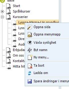 Dra-och-släpp i menyträdet