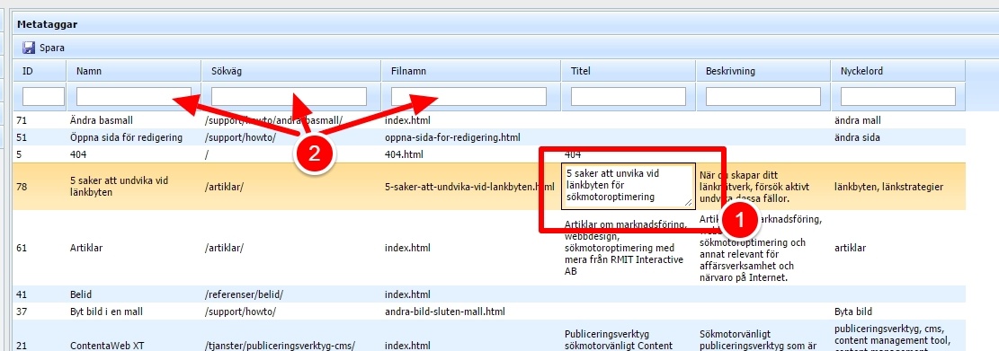 Effektiv redigering av metataggar i batch
