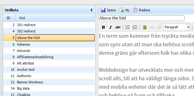 Ordlistor med förklaringar