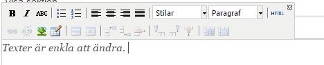 Redigera alla relevanta texter med wysiwyg